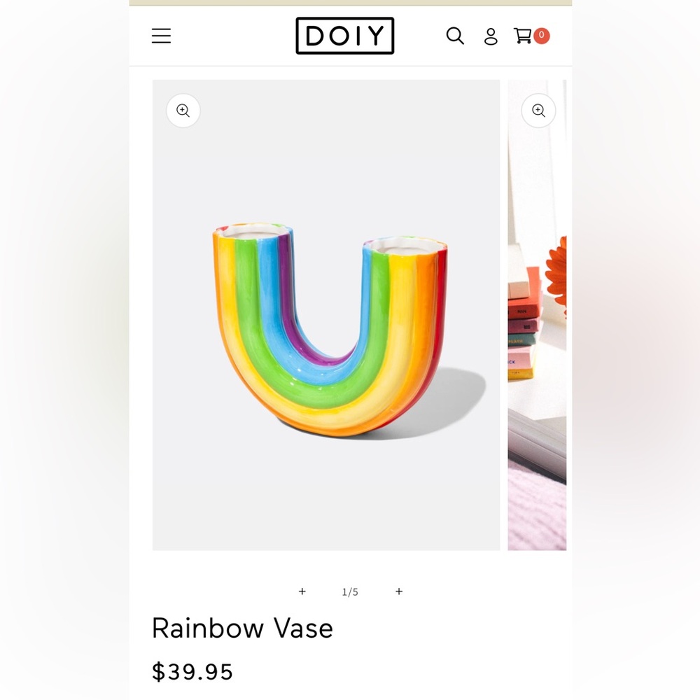 Brand New DOIY Rainbow Double Vase